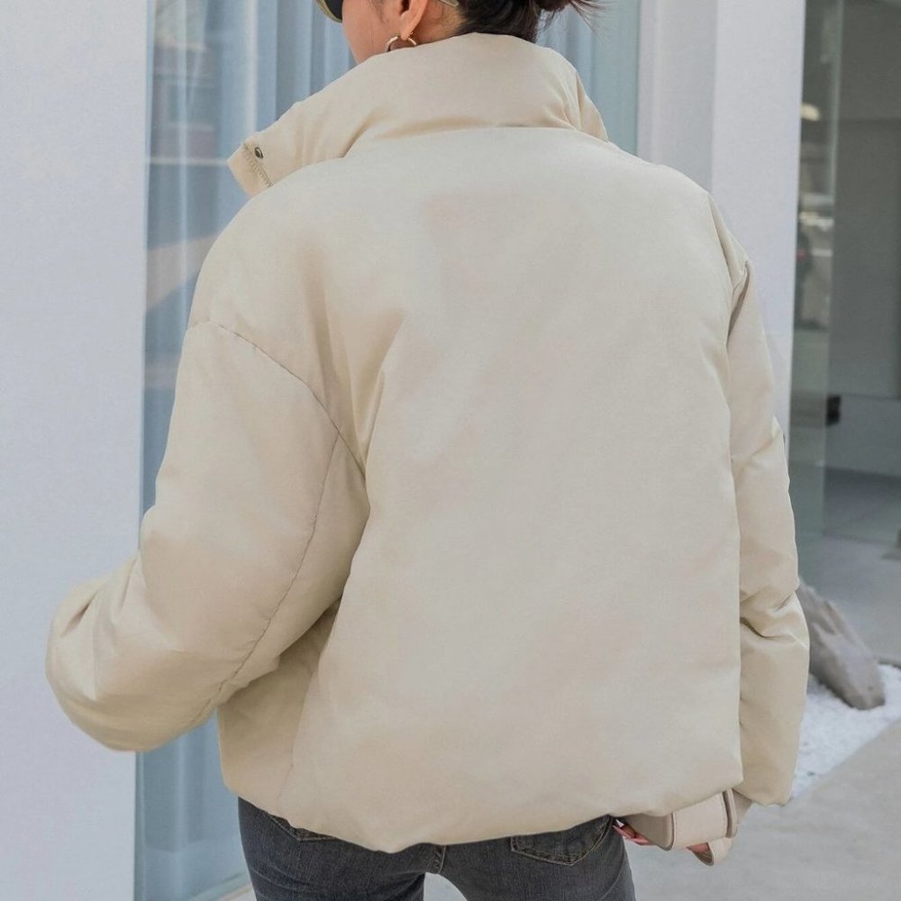 beige double flap pocket puffer jacket streetwear gorpcore classic - Picture 5 of 8